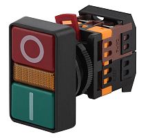 Кнопка PPBB-30N I-O d30мм неон/240В 1з+1р BBD20-PPBB-K51E | код Б0045626 | ЭРА