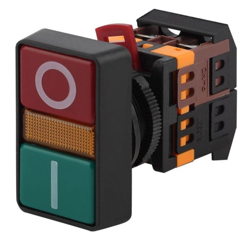 Кнопка PPBB-30N I-O d30мм неон/240В 1з+1р BBD20-PPBB-K51E | код Б0045626 | ЭРА