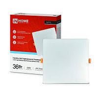 Панель светодиодная встраиваемая безрамочная SLP-FL 36Вт 230В 6500К 3240Лм 226мм с рег. монтажом 45-190мм белая IP20 IN HOME | код 4690612041841 | IN HOME