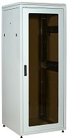 ITK Шкаф сетевой напольный 19" LINEA N 47U 800х800мм стеклянная передняя дверь, задняя металлическая серый | код LN35-47U88-GM | IEK