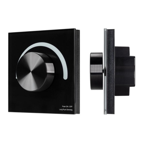 Панель SMART-P99-DIM-G-IN Black (230В 1.5В 0/1-10В Rotary 2.4G) (Стекло) Arlight 028433