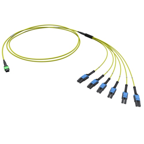 Оптическая разветвительная сборка 12ОВ 9/125 OS2, 1xMTP PRO(12)/6хLC-UPC Duplex Uniboot, тип полярности - прямая (Tx-->Rx), 2м (пре | код RNFML12S02 | DKC