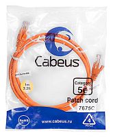Cabeus PC-UTP-RJ45-Cat.5e-5m-OR Патч-корд U/UTP, категория 5е, 2xRJ45/8p8c, неэкранированный, оранжевый, PVC, 5м | код 7690c | Cabeus