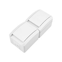 Блок вертикальный 2 розетки INDUSTRIAL IP54 с заземлением, о/у, белый KRANZ | код KR-78-0802 | KRANZ
