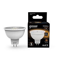 Лампа светодиодная Black MR16 5Вт 3000К тепл. бел. GU5.3 500лм 150-265В FROST | Код. 101505105 | Gauss