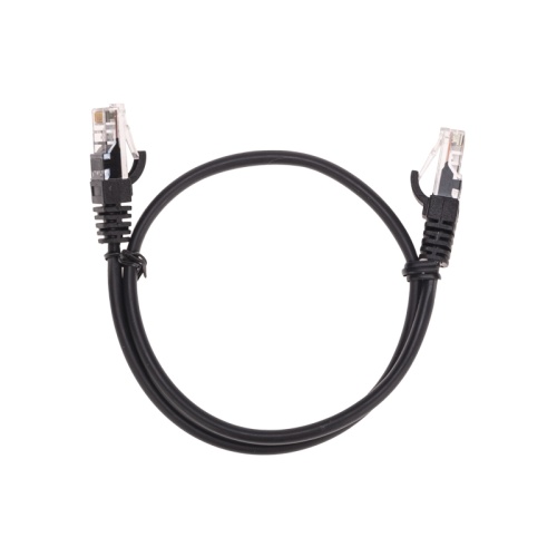 Патч-корд U/UTP, CAT 5e, RJ45-RJ45, 26AWG, LSZH, черный, 0,5м REXANT | код 02-0102-05 | REXANT
