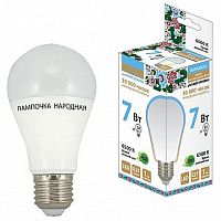 Лампа светодиодная НЛ-LED-A60-7 Вт-230 В-6500 К-Е27, (58х109 мм² , Народная | код. SQ0340-0118 | TDM