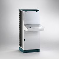Панель передняя для пульта ENUX 1400x800мм (ВxШ) с дверями и 2 передними стойками, RAL7035, IP55 | код EUAL-080140 | ETA