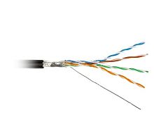 Кабель витая пара F/UTP кат.5e 4х2х24AWG solid PE OUTDOOR FUTP4-C5E-S24-OUT-PE-BK-500 черн. 500м | код 49110 | Hyperline