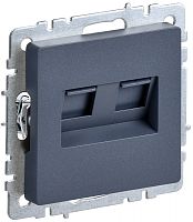 BRITE Розетка компьютерная двойная RJ45 кат.5E РК10-2-БрМ маренго IEK | код BR-K20-1-K35 | IEK
