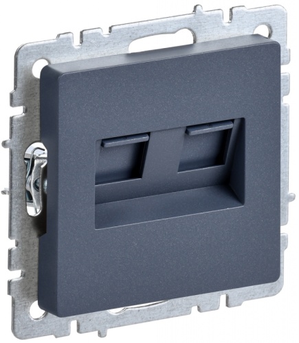 BRITE Розетка компьютерная двойная RJ45 кат.5E РК10-2-БрМ маренго IEK | код BR-K20-1-K35 | IEK