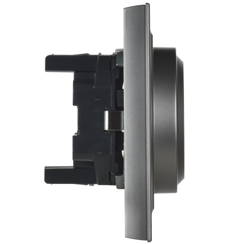 BRITE Розетка 2-местная с заземлением без защитных шторок 16А в сборе РС12-3-БрС сталь | код BR-R21-16-K46-F | IEK фото 5