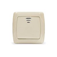 Маргарита выключатель одноклавишный с подсветкой с/у, 10А, 220В, сл.кость (ivory) (еврослот) | код М0121-I | Universal