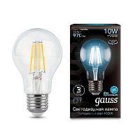 Лампа светодиодная филаментная Black Filament 10Вт A60 4100К E27 | Код. 102802210 | Gauss