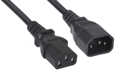 Кабель питания монитор-компьютер IEC 320 C13 - IEC 320 C14 (3x0.75), 1.8 м (PC-189-VDE-1.8M) | код 2103k | Cabeus