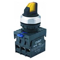 Переключатель подсвет. NP8-11XD/315, 3 полож., фикс., желт., AC110-230В(LED), 1НО+1НЗ, IP65 (R) | код 667560 | CHINT