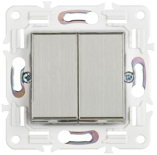 Выключатель 2-кл. SKANDY 10А SK-V04N никель IEK SK-V20-0-10-K50