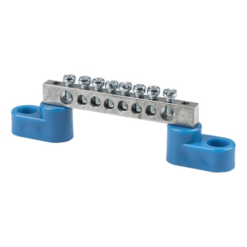 Шина "0" N (6x9мм) 8 отв, цинк 2 синих угловых изолятора | код sn1-63-08-2 | EKF Шина "0" N (6x9мм) 8 отв, цинк 2 синих угловых изолятора | код sn1-63-08-2 | EKF