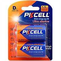 Щелочной/алкалиновый элемент питания PKCELL LR20-2B тип - D(LR20) 2 шт в блистере | код LR20-2B | PKCELL