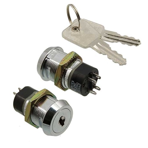 Ключ выключатель RUICHI SK25-03A, 4 А - 125 В, 2 а - 250 В, серия А: 2NO-2NC (4Р), серия В: 1NO-1NC (4P) | код 86371 | Ruichi