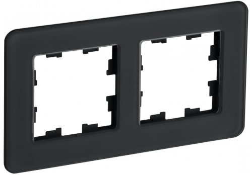 BRITE Рамка 2-мест. РУ-2-2-Бр стекло черн. RE IEK | код BR-M22-G-41-K02 | IEK