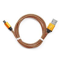 Кабель USB 2.0 Cablexpert CC-mUSB2oe1m, AM/microBM 5P, 1м, нейлоновая оплетка, алюминиевые разъемы, оранжевый, пакет | код CC-mUSB2oe1m | Cablexpert