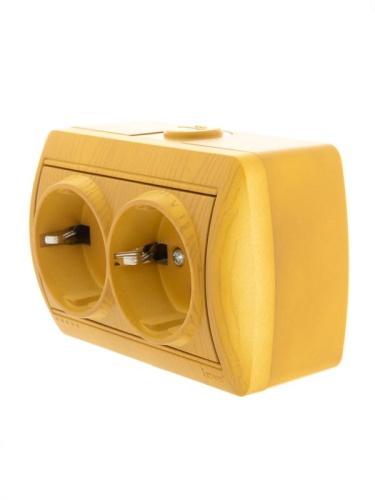 HATA Розетка двойная в сборе ольха | код 710-0700-127 | Lezard фото 4