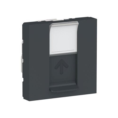 UNICA MODULAR розетка компьютерная,RJ45,одиночная,кат. 6 STP,2 модуля,антрацит | код NU341754 | SCHNEIDER ELECTRIC