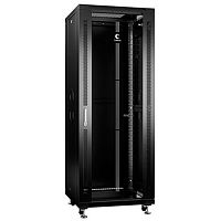 Cabeus SH-05C-32U60/80-BK Шкаф монтажный телекоммуникационный 19 напольный для распределительного и серверного оборудования 32U 600x800x1610mm (ШхГхВ) передняя стеклянная и задняя сплошная металлическая двери, ручка с замком, цвет черный (RAL 9004) Код то