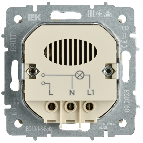 BRITE Выключ. карточный 30А ВС10-1-8-БрКр беж. IEK | код BR-V11-0-10-K10 | IEK фото 2