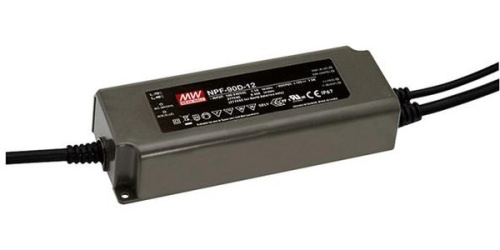 Источник питания AC-DC, 90Вт, вход 90…305В AC, 47…63Гц /127…431В DC, выход 48В/1.88A, ККМ, изоляция 3750В AC, в кожухе 161х61х36мм, -40…+70С, функция димминга | код NPF-90D-48 | MeanWell