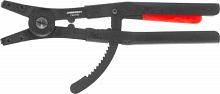 P9916D Щипцы изогнутые для стопорных колец удлиненные с ПВХ рукоятками, разжим, 310 мм, 85-165 мм | код P9916D | JONNESWAY