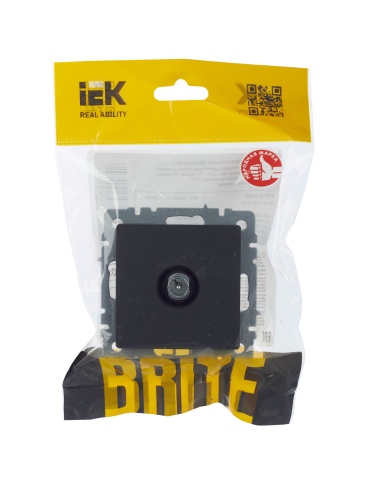 BRITE Розетка TV проходная РТВ10-0-БрГ графит | код BR-A10-P-K53 | IEK фото 3