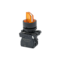 Переключатель на 3 положения с фиксацией и подсветкой, желтый, 1NO, 220V AC/DC, IP65, пластик MTB5-AK35713 | код 137291 | MEYERTEC