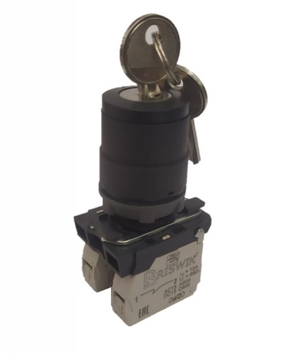 Переключатель Briswik КПЕ 1601 -КС черный IP65 УХЛ2 10А 0но+1нз | код aD-YB-5Ai-0112 | Briswik