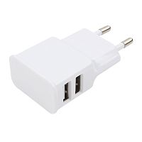 Адаптер питания Cablexpert MP3A-PC-11 100/220V - 5V USB 2 порта, 2.1A, белый | код MP3A-PC-11 | Cablexpert