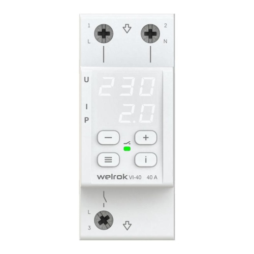 Реле напряжения с контролем тока VI-40 Welrok 4660251140236 Реле напряжения с контролем тока VI-40 Welrok 4660251140236