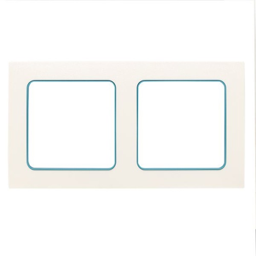 Стокгольм Рамка 2-местная белая с линией цвета синий PROxima | код EXM-G-305-30 | EKF фото 2