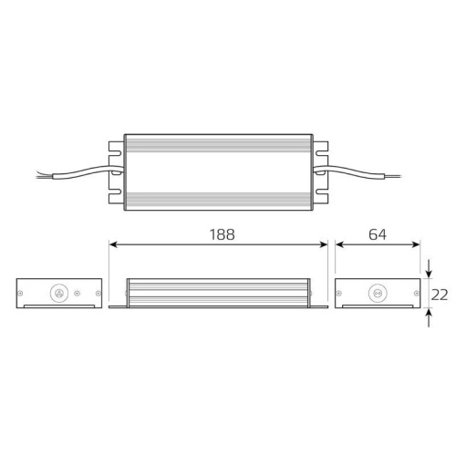 Блок питания для светодиодной ленты Basic 150Вт 12В IP67 герметичный (драйвер) GAUSS BT524 фото 5