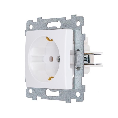 Розетка 1-м СП Мария РС16-445 16А IP20 с заземл. механизм бел. Кунцево 110019