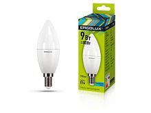 Лампа светодиодная Ergolux LED-C35-9W-E14-4K (Эл.лампа светодиодная Свеча 9Вт E14 4500K 172-265В) | код 13168 | ERGOLUX
