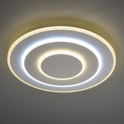 Люстра потолочная светодиодная диммируемая, GALASSIA, с ДУ, 3 режима, 470х470х55мм, 78Вт, 2700K+6400K/4200K/6400K+2700K, 35м, белый, 51580 1, Ritter | код 51580 1 | RITTER фото 2