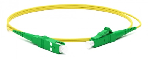 Патч-корд волоконно-оптический (шнур) SM 9/125 (OS2) LC/APC-SC/APC 2 мм simplex LSZH 1 м, Hyperline FC-S2-9-LC/AR-SC/AR-H-1M-LSZH-YL | код 250699 | Hyperline