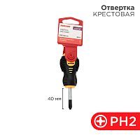 Отвертка крестовая PH 2х40 мм, двухкомпонентная рукоятка REXANT | код 12-4730 | REXANT