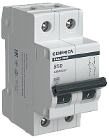 Авт. выкл. ВА47-29М 2P 50А 4,5кА B GENERICA | код MVA21-2-050-B-G | GENERICA by IEK