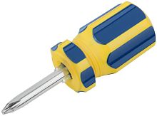 Отвертка с переставным жалом ''коротыш'', CrV сталь, сине-желтая пластиковая ручка 6х32 мм PH2/SL6 | код 56212 | FIT