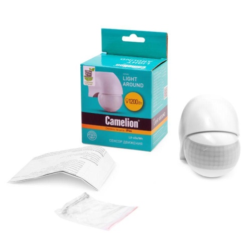 Сенсор включения освещения 180град. LX-454/Wl настенный бел. Camelion 10979 фото 2