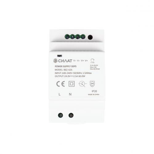 902425 Блок питания на DIN-рейку, 60W, 2.5A, 24V / 90-264VAC, шт | код 902425 | SILAT