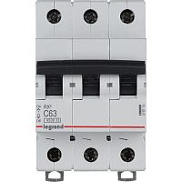 Выключатель автоматический трехполюсный RX3 4500 63А C 4,5кА | код. 419714 | Legrand 