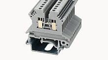 PC1.5-01P-11-00Z(H) Клеммный блок (клеммник) проходной винт. (латун. заж.), на DIN-рельс TS-35/TS-32, сеч. пров. 26-16AWG/ до 1.5 кв.мм, до 600В/10А, Hобщ. = 40.8 мм, серый изол., шир. 4.2 мм | код 11010000017 | DEGSON
